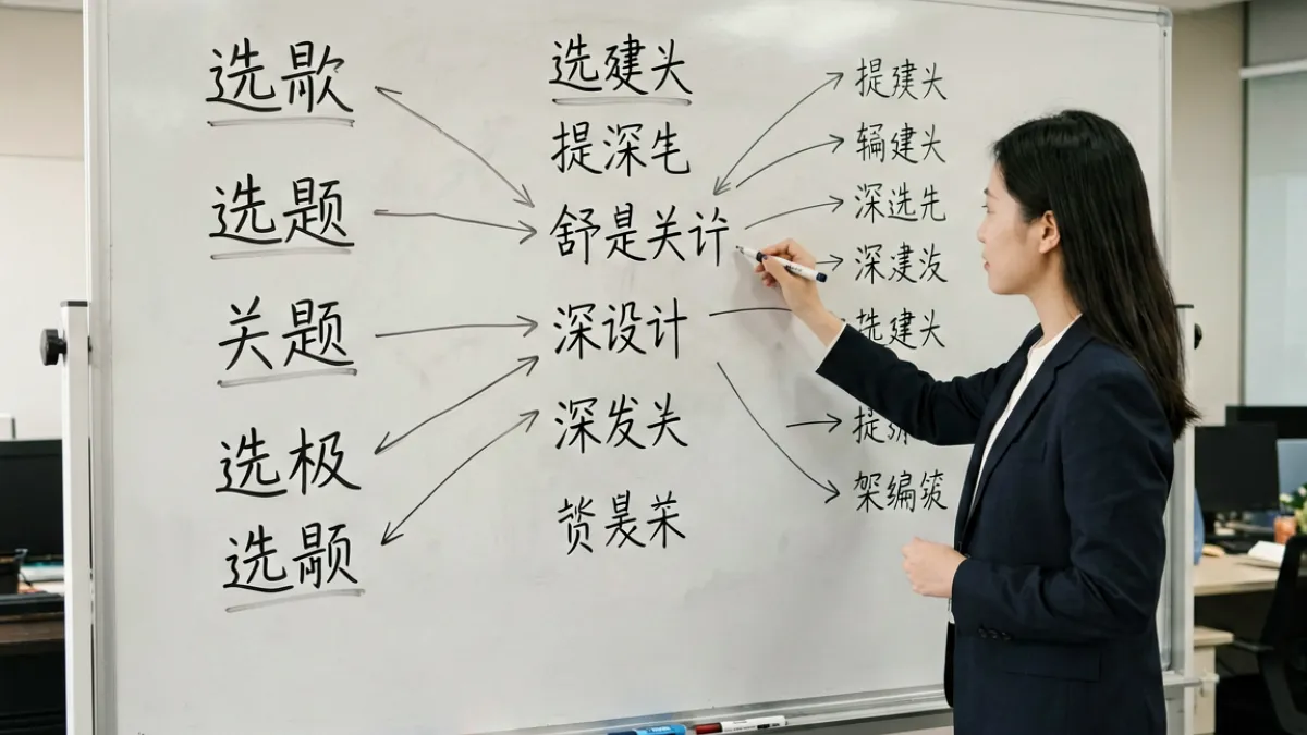 美国十次啦内容策划白板上密密麻麻写满北美话题分类与选题关键词，体现团队内容规划过程